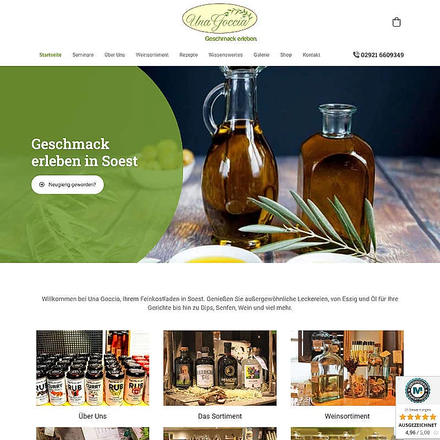 smartsite premium mit smartshop | Feinkostladen Una Goccia